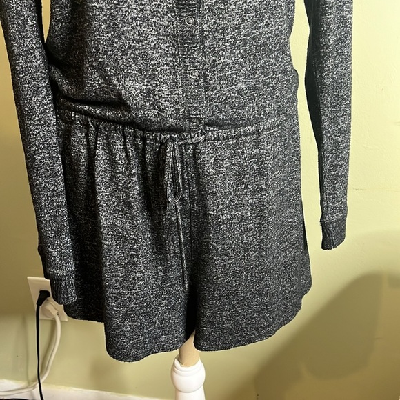 Aerie Cozy Charcoal Gray Long Sleeve Romper - Picture 4 of 14